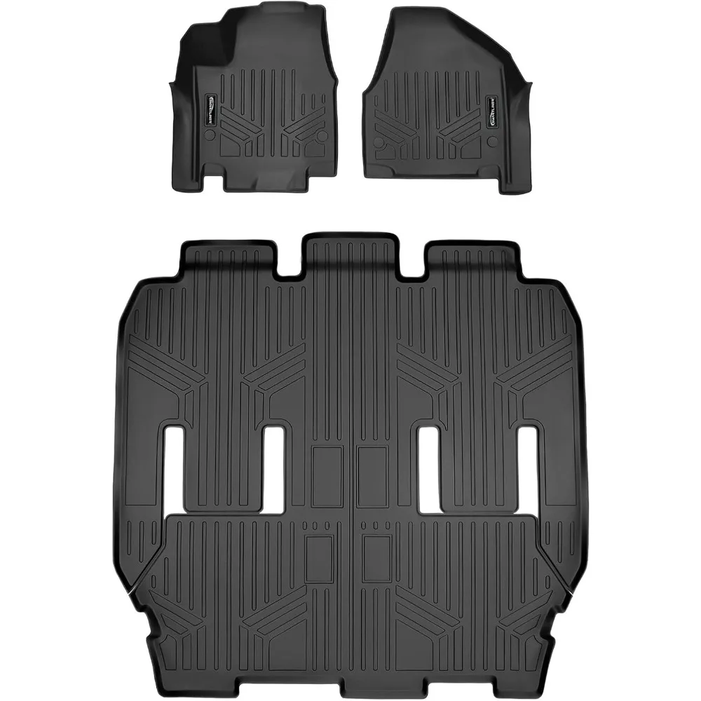 

US 3 Row Liner Set Black Compatible with 2017-2021 Chrysler Pacifica 7 or 8 Passenger Model (No Hybrid Models) and