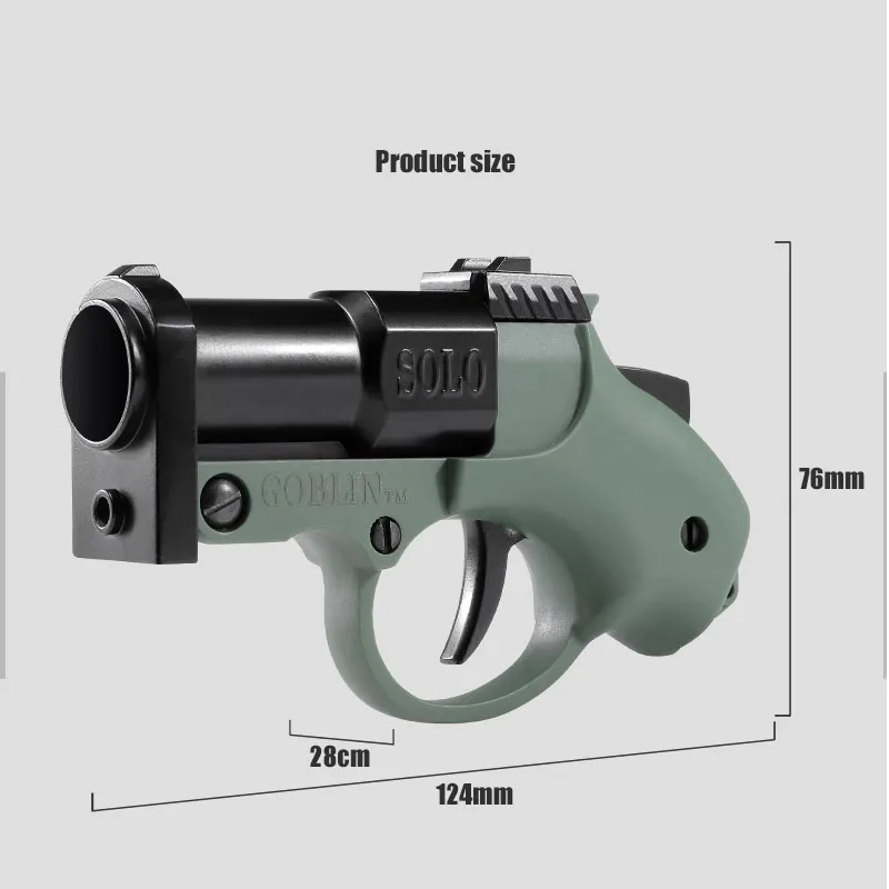 Pistola de bolsillo Goblin de un solo disparo, carcasa de cañón, lanzamiento de bala suave, llavero pequeño de aleación, modelo de pistola de juguete