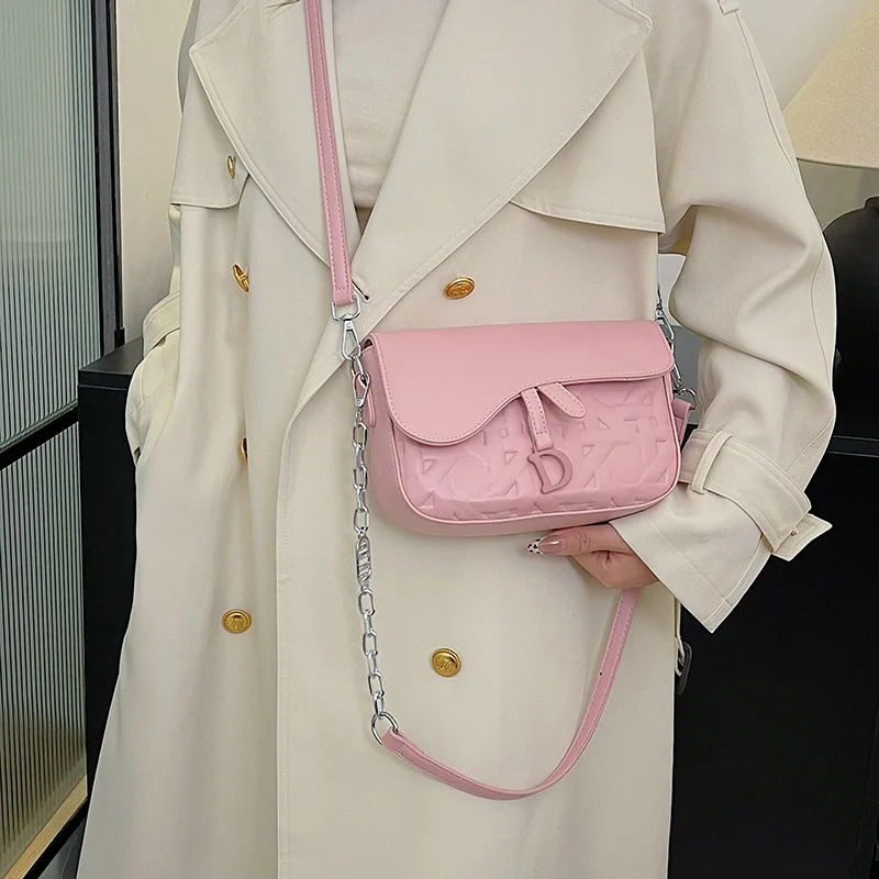 

2025 New Saddle Bag for Women - Solid-Color Large Capacity Convertible Crossbody/Shoulder Bag, Luxury Textured Work Commute