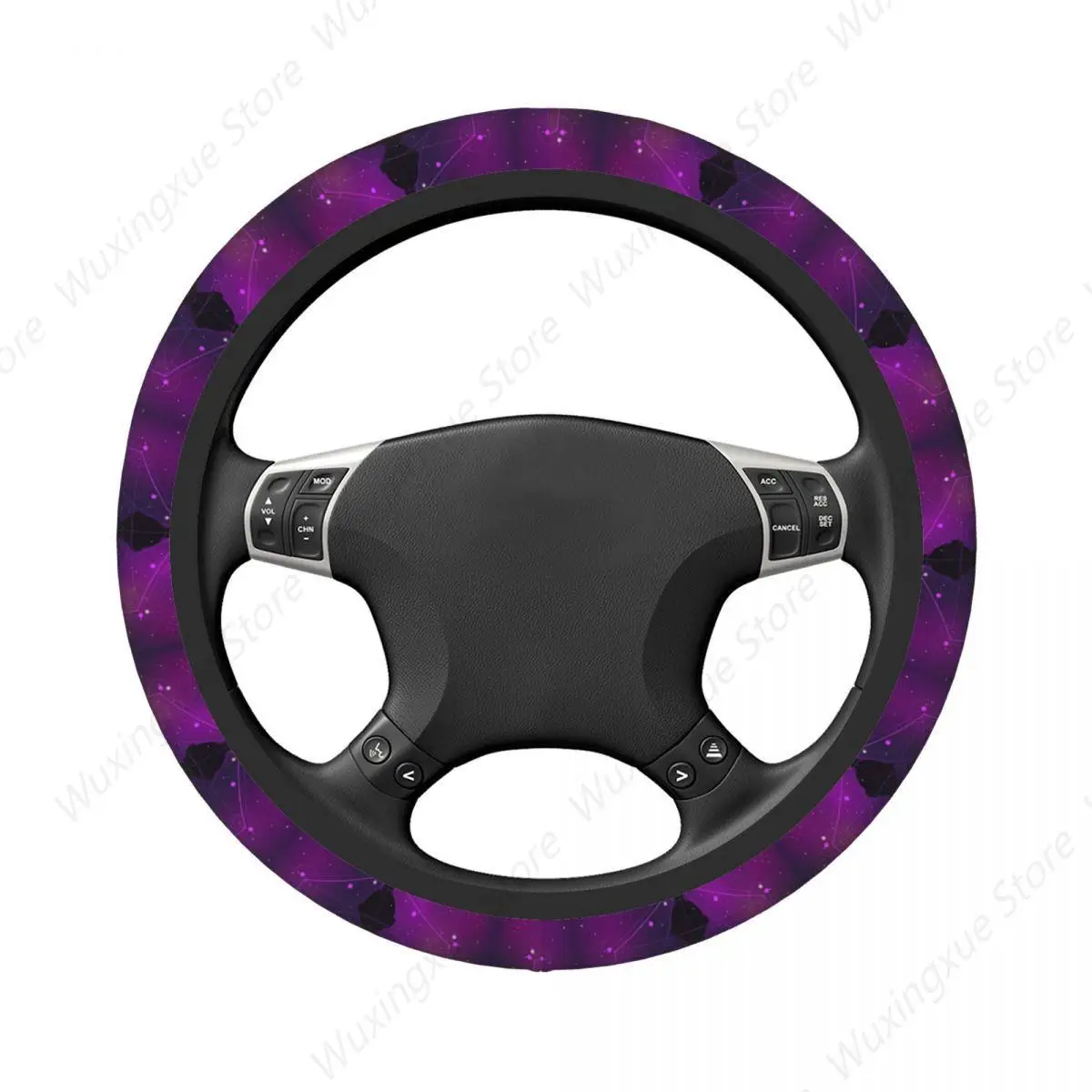 Sacred Geometry Zen Illustration Thickening Car Steering Wheel Cover 38cm Universal Suitable Women Elastic Steering Wheel Cover