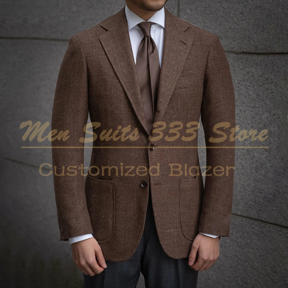 

Модные приталенные мужские костюмы для бизнеса, шикарные однобортные повседневные мужские костюмы с лацканами, куртка из двух предметов по индивидуальному заказу, брюки