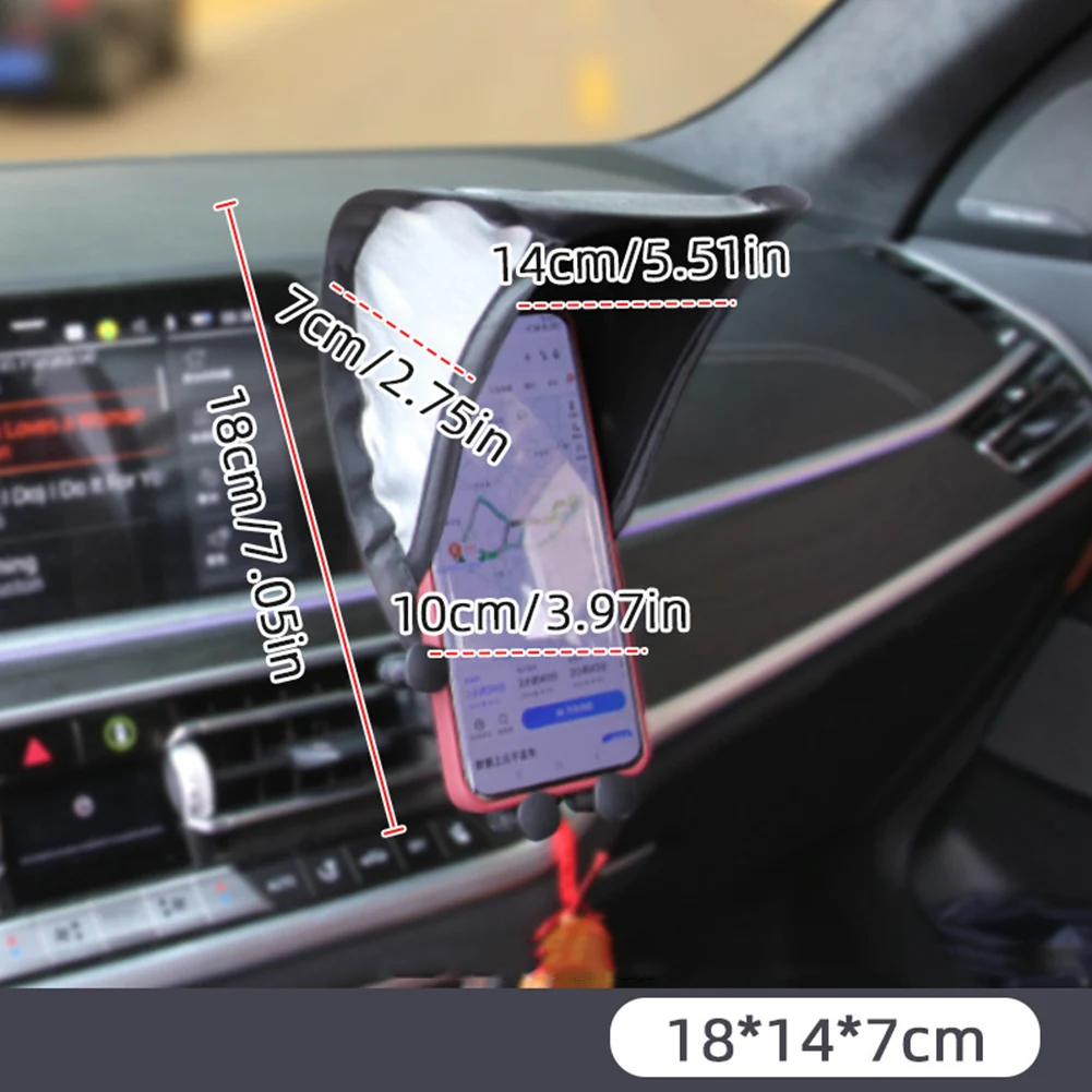 Car Accessory Sun Shade Adjustable Angle Feature Compact Size Fits Devices High Universality Fitment Compact Car Phone Umbrella