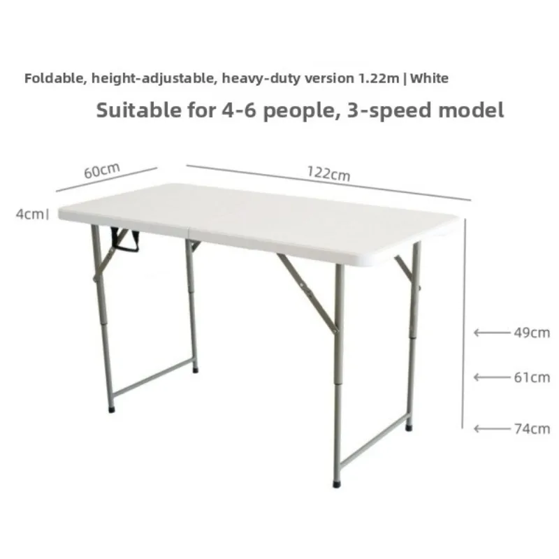 

Outdoor Folding Table Plastic Dining Rectangular Strip with High Quality 112cm*60cm Adjustable