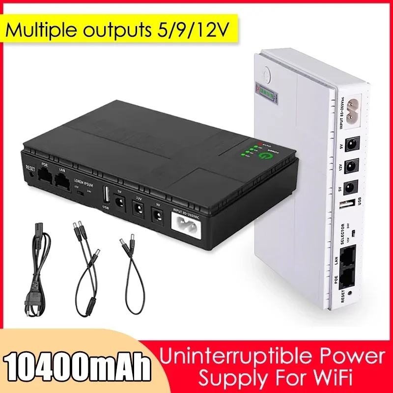 

10400mAh Mini Portable UPS 5V-12V Uninterruptible Power Supply For WiFi Router Large Capacity Backup Power Adapters UPS 8800mAh