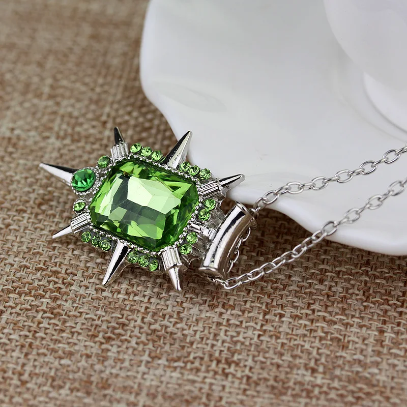 Once Upon A Time Necklace Punk Wicked Witch Zelina Glinda Pendant Green White Crstal Charm Chain Necklaces For Women Men Gifts