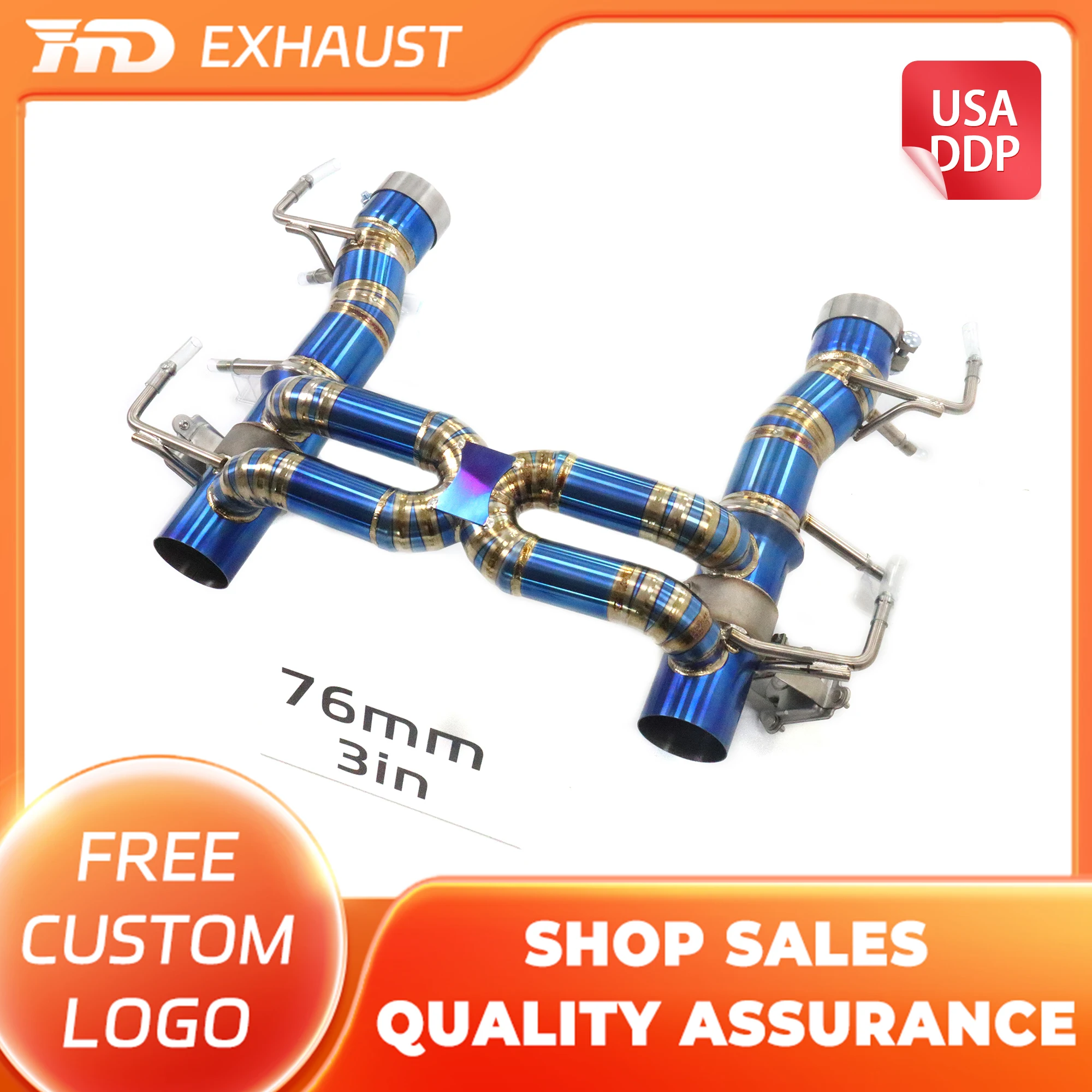 

HMD Hot Sales Exhaust TC4 Catback for Ferrari SF90 Original Car Valve Lossless Installation X-Pipe Design