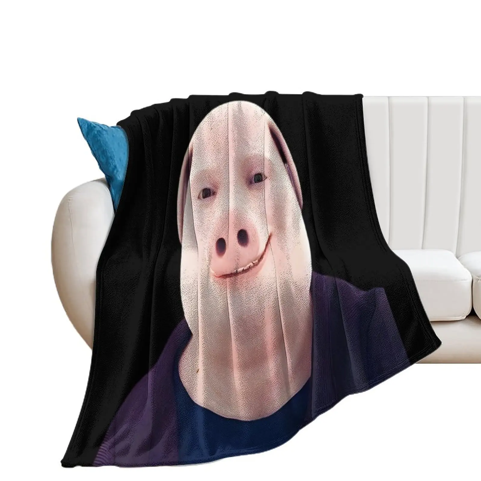 

John Pork Smiling Throw Blanket Shaggy sofa bed Blankets