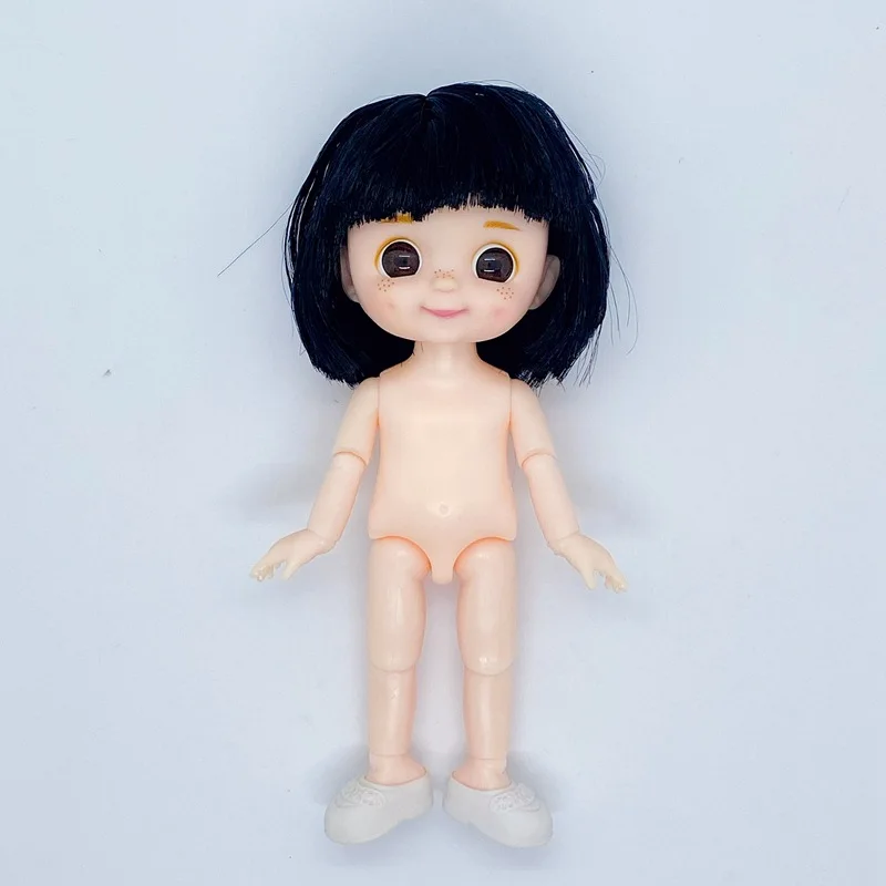 Freckle Girls Doll 16cm Baby Doll Smile 13 Joints Movable Body 1/8 Bjd Toys Girls Dress Up Toys Accessories