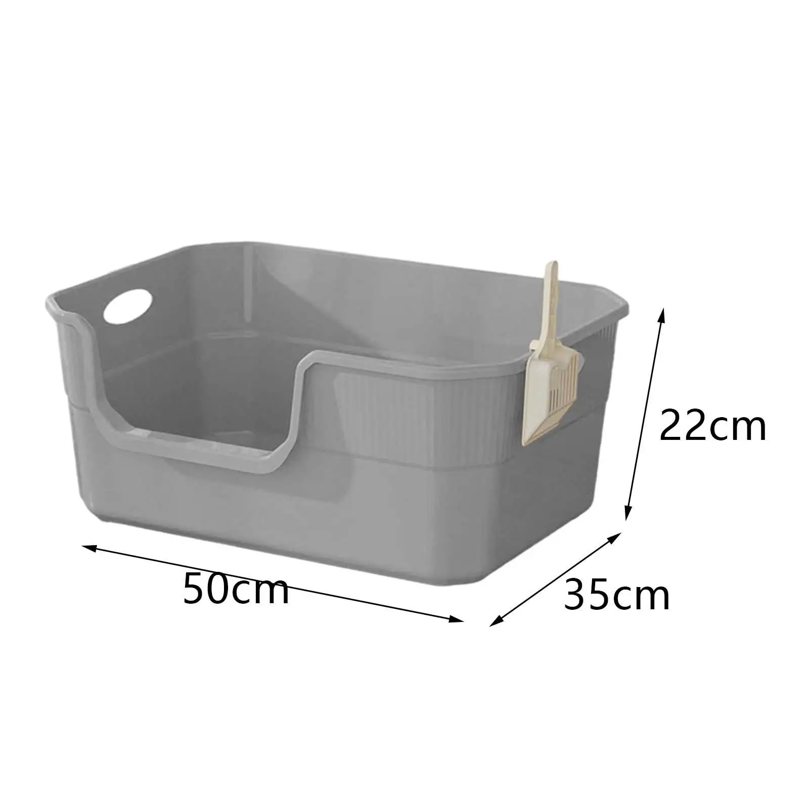 Open Top Pet Litter Box Splashproof Cat Toilet for Small Medium Large Cats