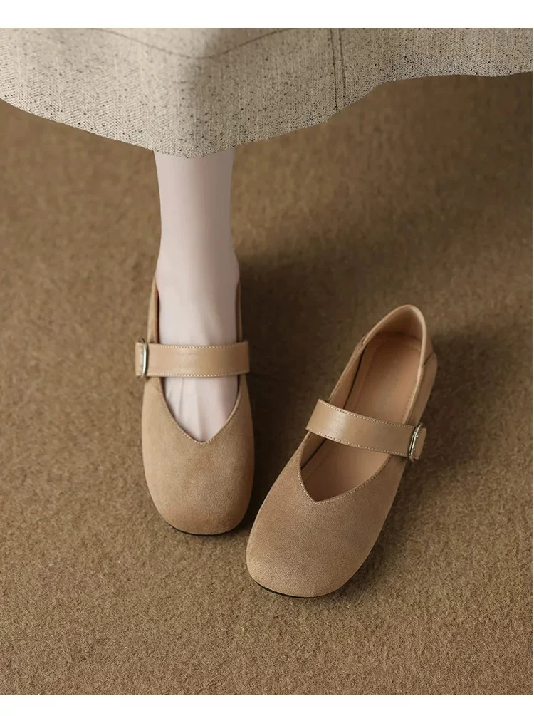 Xiaoyang One-Step-On Comfortable Mary Jane Flats 2026 Spring/Summer Low-Top Ballet Flats for Pregnant Women