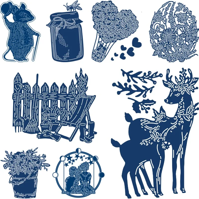 

Pottering About Bucket of Blooms Metal Cutting Dies New Arrival DIY Molds Scrap Booking Paper Making Die Cuts Crafts Template