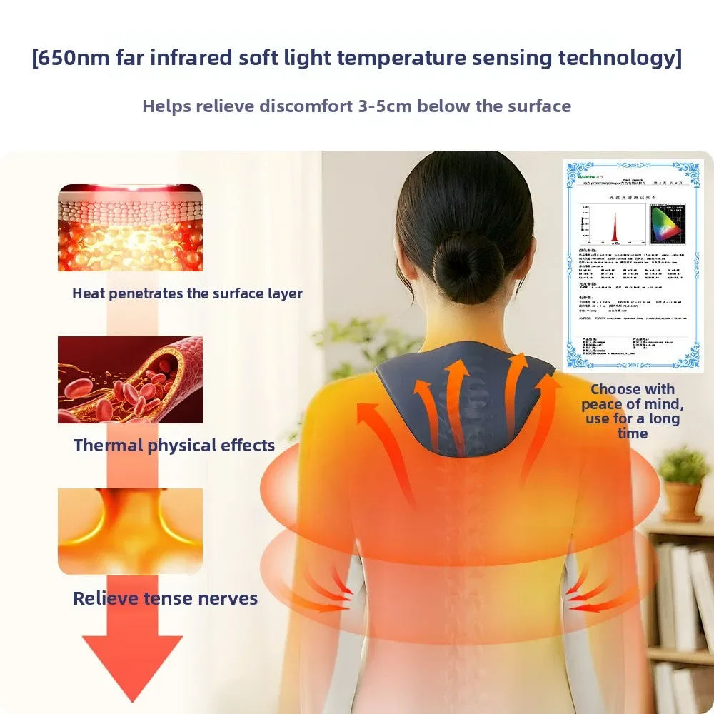 Portable Red Light Scarf Smart Heating Shoulder Support and Neck Heat Compress Therapy