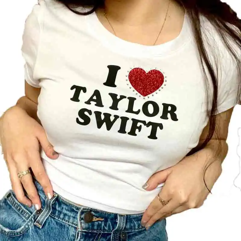 

Y2k Girls Летние винтажные укороченные топы Harajuku Punk I Love Nerds Графика Женская футболка с коротким рукавом Уличная одежда Сексуальные тонкие детские футболки