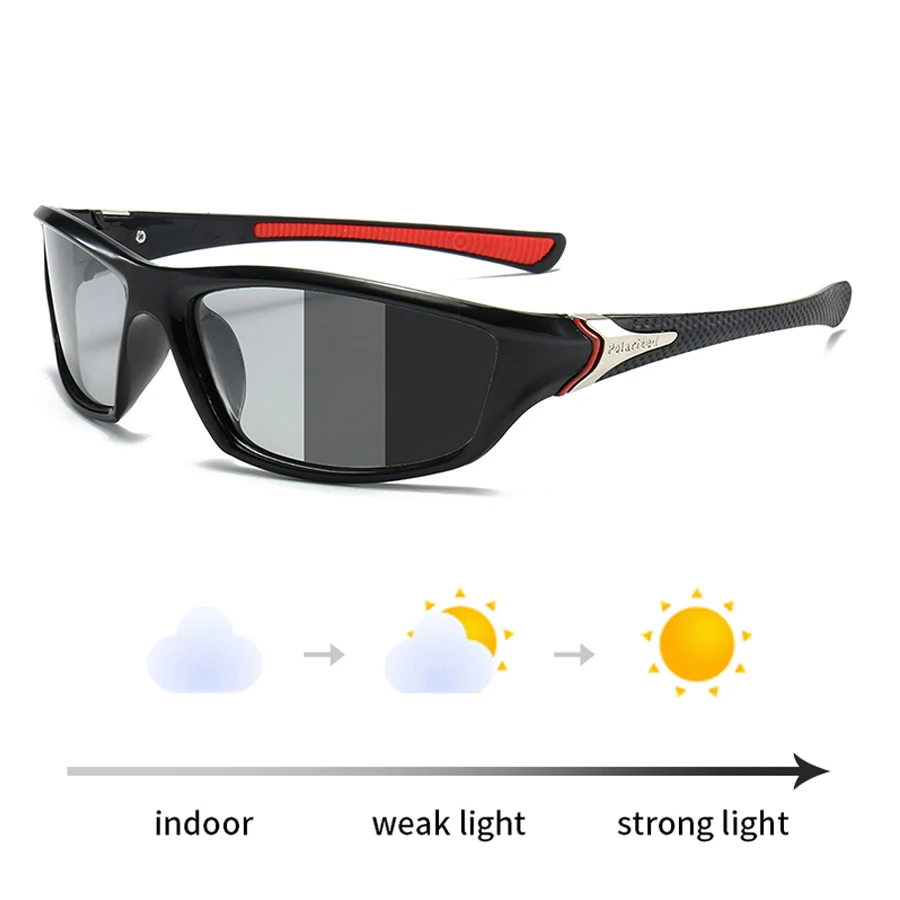 Photochromic Polarized Sports Vintage Sunglasses Men Women Fishing Cycling Driving Mountaineering Chameleon Sun Glasses UV400