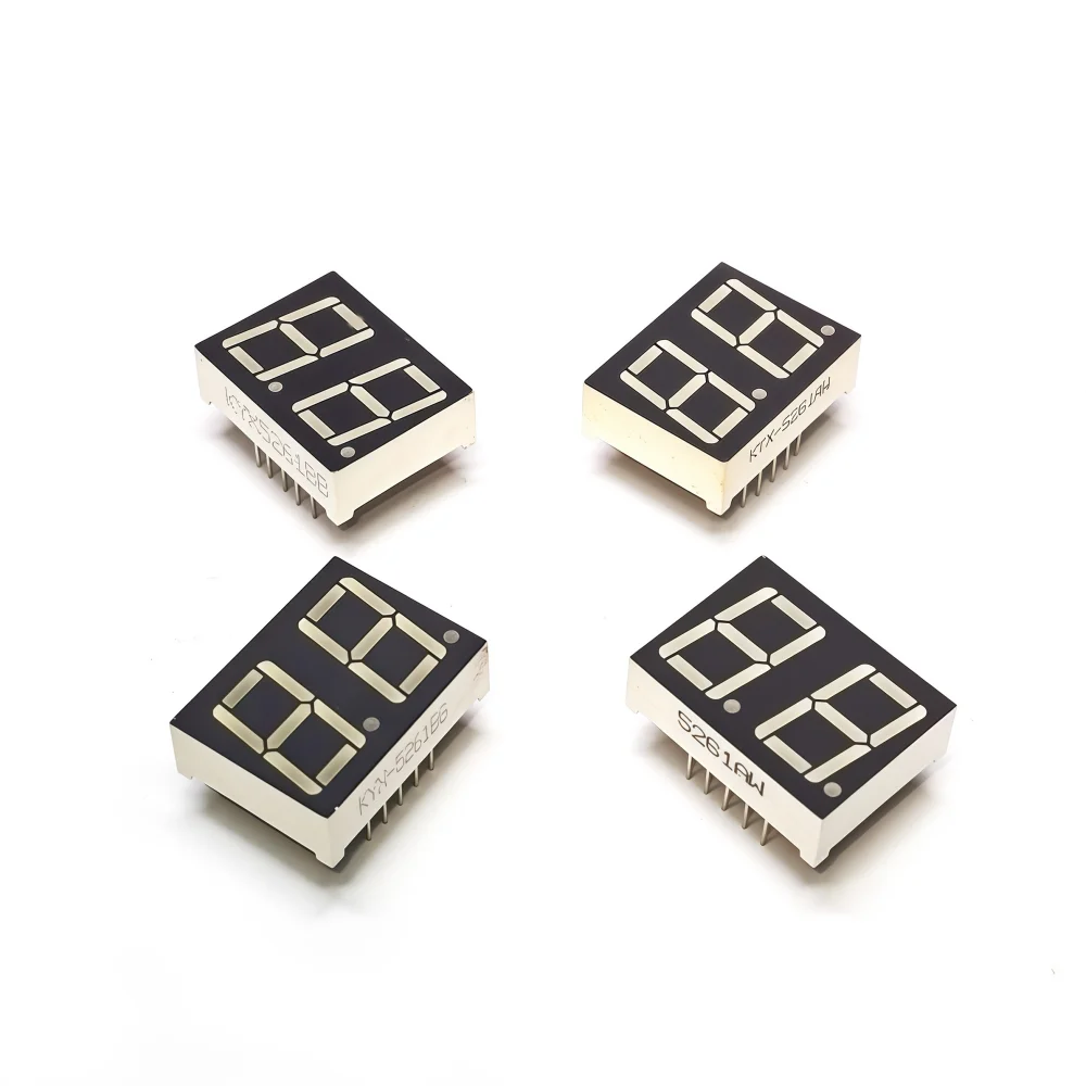 10PCS 0.56-inch 2-digit numeric tube 25mmX19mm digital display "8" height 14.2mm seven-segment numeric tube 5261 series10PIN