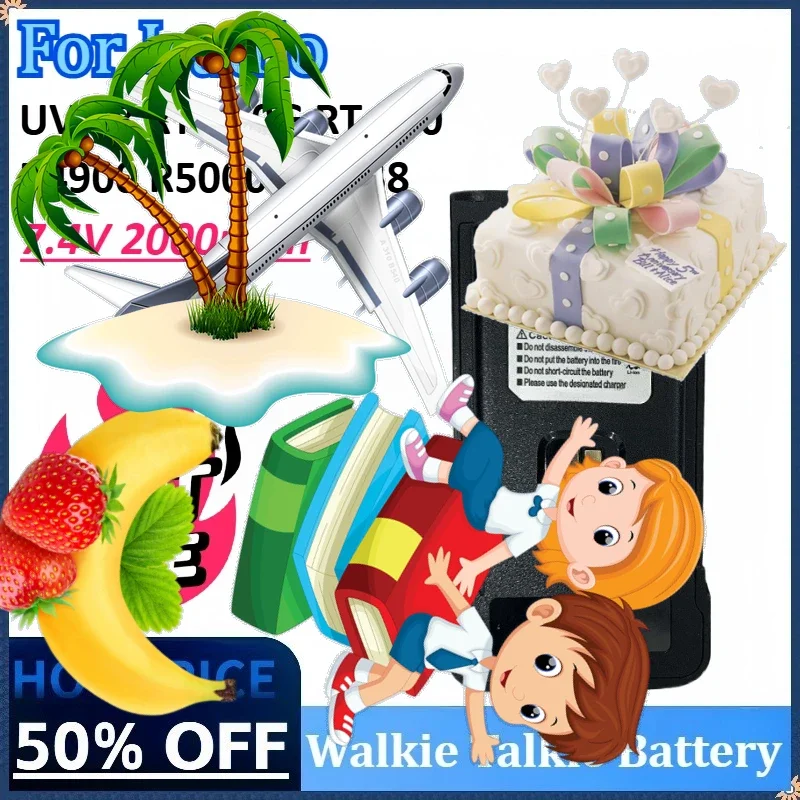 

7.4V 2000mAh Walkie Talkie Battery for Iradio UV-88 for RT-860G RT-860 R4900 R5000 CP-538 Radio Accessories Rechargeable Battery