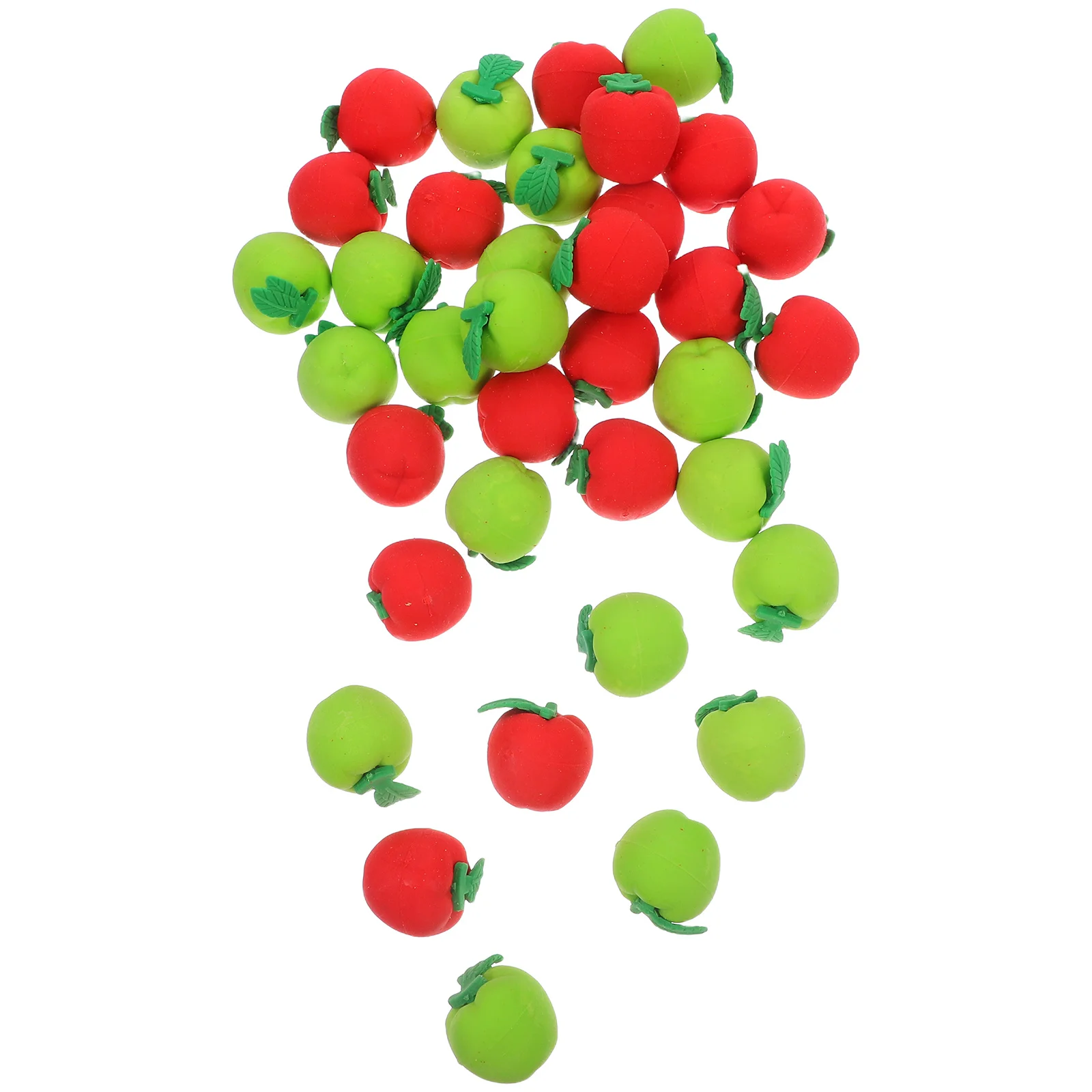 36 قطعة من محايات التفاح على شكل فاكهة واقعية، ملحقات مكافأة المدرسة الناعمة، جوائز الفصول الدراسية، لوازم القرطاسية المدرسية