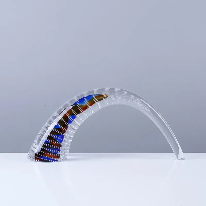 Transparent Crystal Glass Horn Ornament Heavy Decorative Art Piece For Living Room TV Cabinet Entrance Home Decoration Lucky