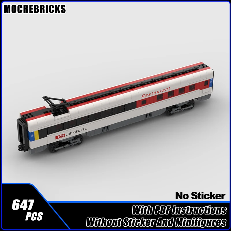 Moc trem de intercidade suíça "sbb icn" ravde 500 locomotiva ferroviária express modelo blocos de construção diy montagem tijolos conjunto menino brinquedo