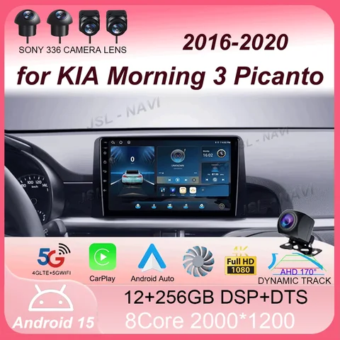 기아 모닝 3 피칸토 2016 2017 2018 2019 2020 안드로이드 15 카 스테레오 카 라디오 GPS 카플레이 자동차용 9인치 차량용 멀티미디어 플레이어