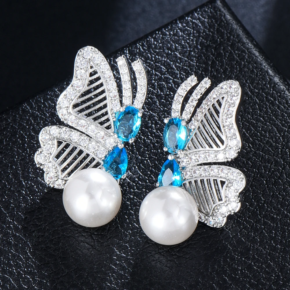 Soramoore New Trendy Butterfly Earrings for Women Girl Daily Bridal Wedding Party Jewelry Romantic Present Gift High Quality