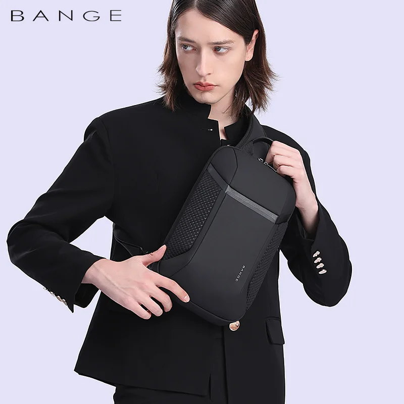 BANGE Multi functional Men\'s Oxford Crossbody Bag Anti-theft Shoulder Bags Short Trip Messenger USB Charging Chest Bag Pack