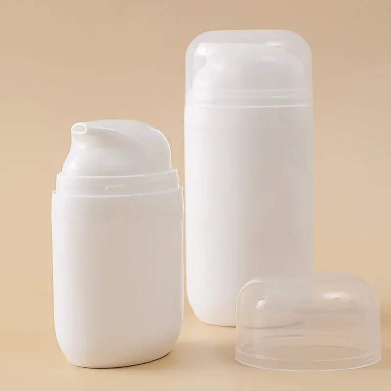 10/20/30pcs 50ml/100ML Vacuum Bottle PP Oval Lotion Subpackage Bottles Portable Travel Subpackage Essence Containers