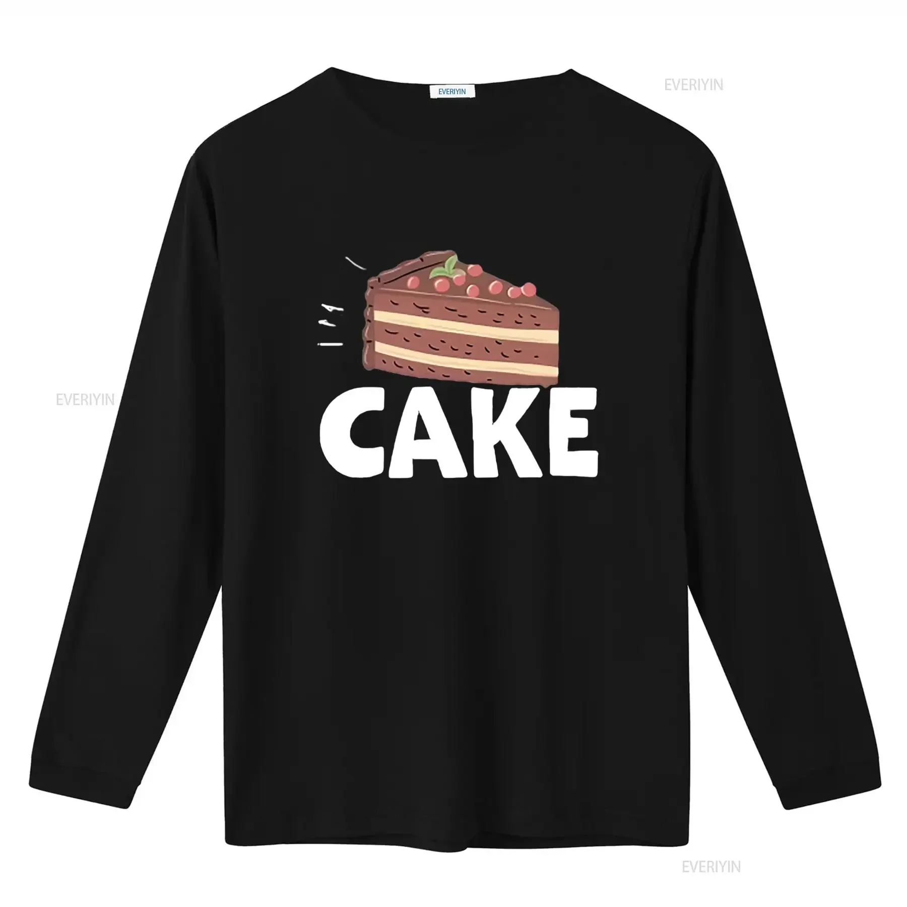 هنا من أجل فقط تي شيرت نسائي لمحبي الكيك مريح وعصري مع تصميم طباعة فريد من نوعه مغسول #3