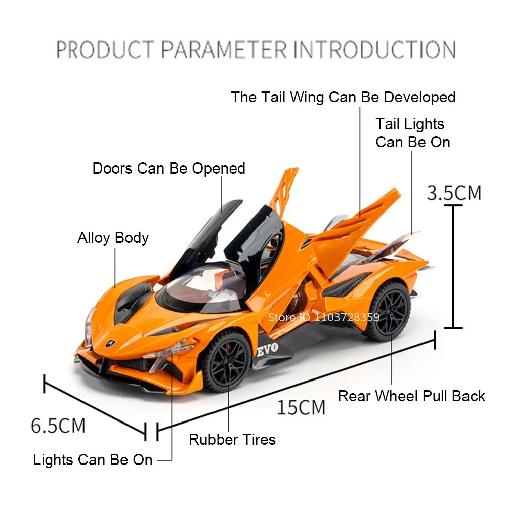مقياس 1:32 أبولو إيفو سيان لعبة نموذج السيارات الخارقة سبيكة دييكاست الصوت ضوء الأبواب مفتوحة التراجع زخرفة نماذج سيارات رياضية صغيرة
