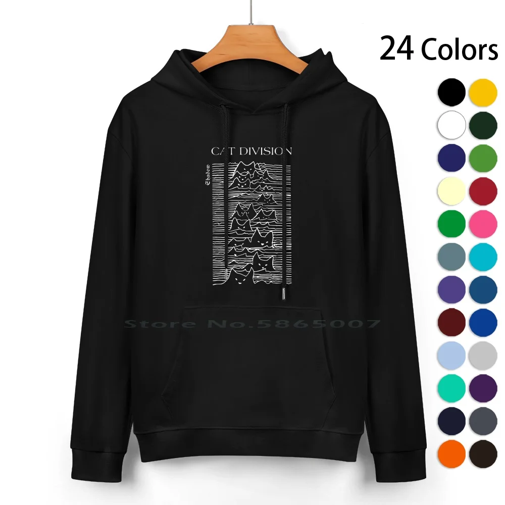 Cat Division-Joy Division Pure Cotton Hoodie Sweater 24 Colors Joydivision Shadowtshirt Catdivision Darkwave Black Fanart Music