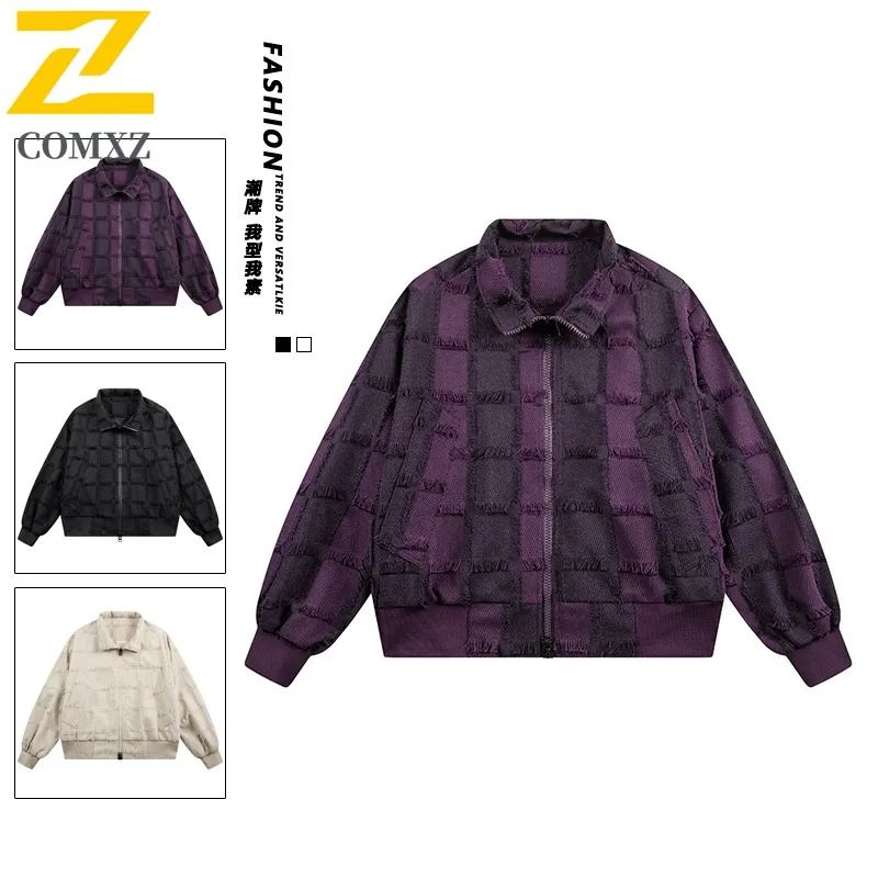 

COMXZ Men Biker Jacket New Luxury Tassel Travel Walking Loose Camping Windbreaker Jackets Breathable Fishing Hiking Overcoat