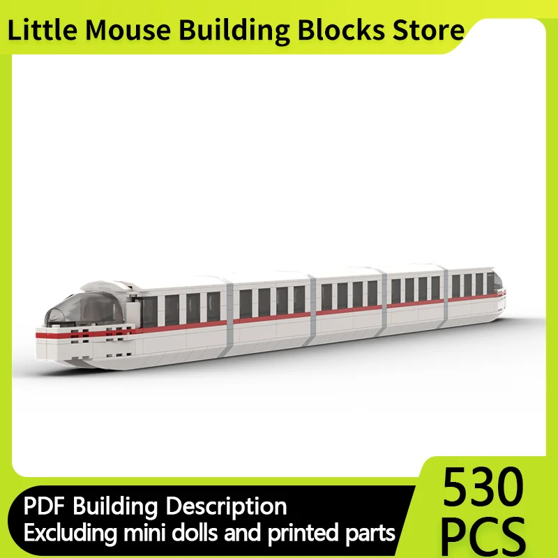 

City Car Model MOC Building Bricks Monorail Railway Electricity Car Modular Technology Gifts Holiday Assemble Children Toys Suit