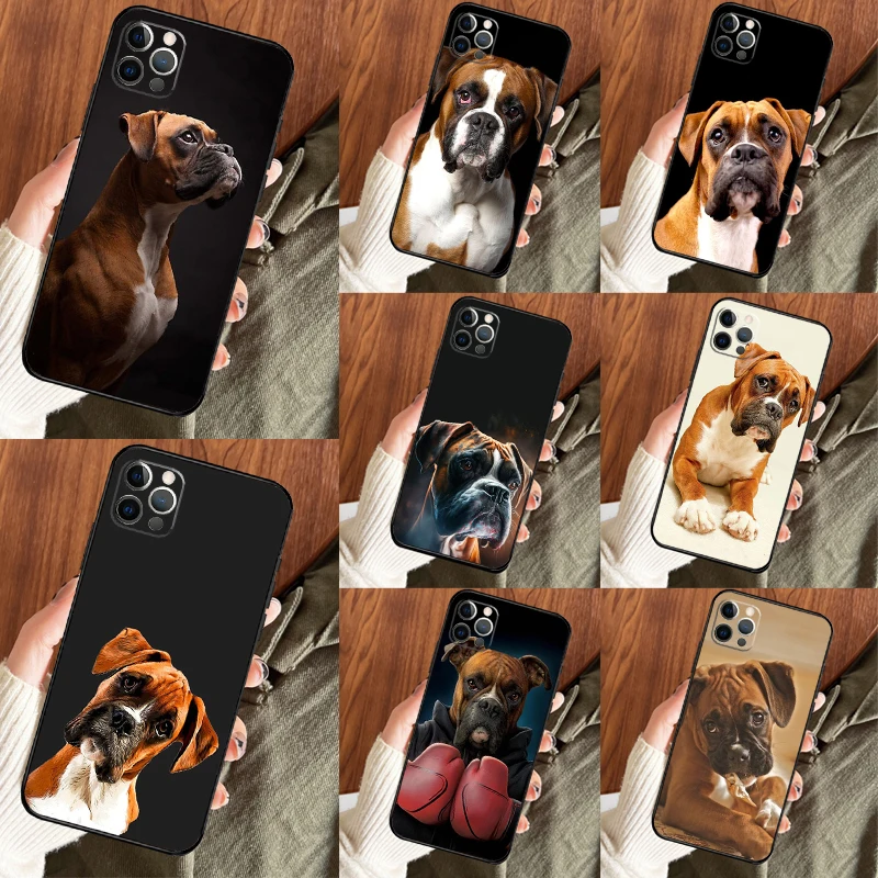 Boxer Dog Phone Case For iPhone 13 12 Mini 11 14 15 16 Pro Max X XR XS Plus Bumper Cover