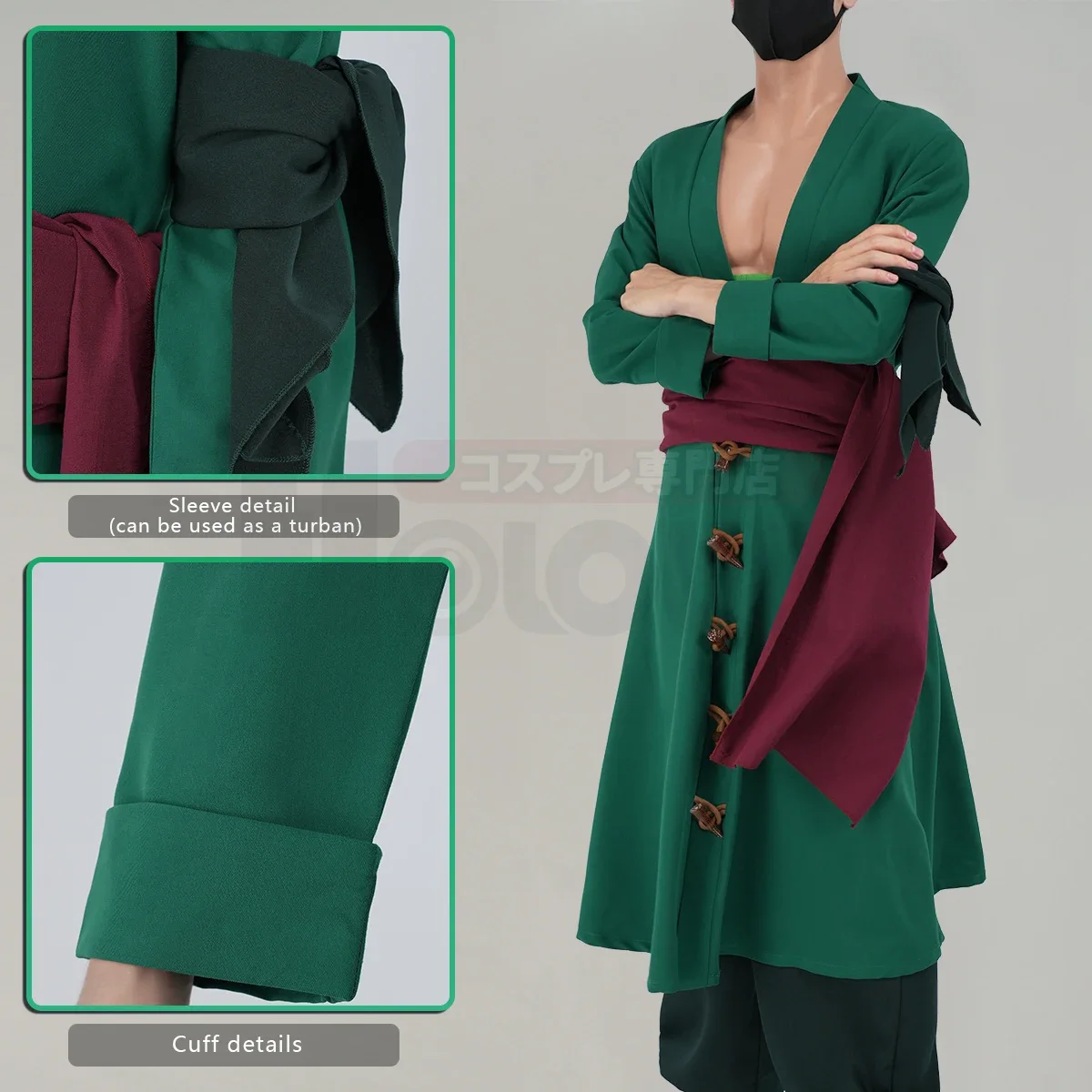 Косплей ONE аниме Ророноа Зоро, костюм для косплея, брюки, хаори, платок на голову, анимационная конвенция, 2025 год, Хэллоуин, Рождественский подарок