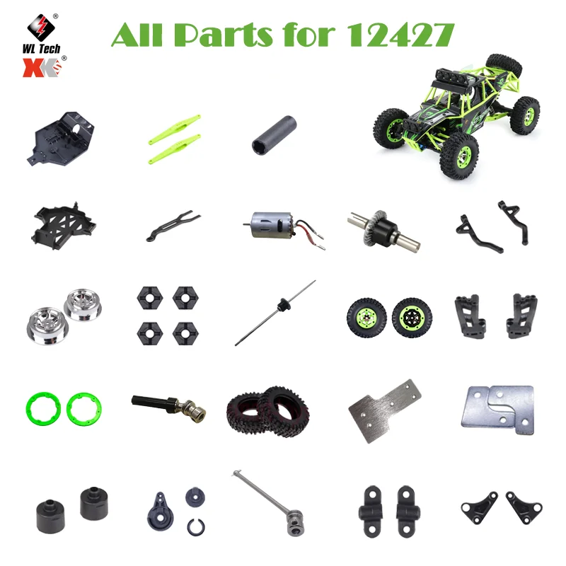 Wltoys 12427 1/12 Rc Car Accessories Differential Motor Tire Car Body Wheel Group Shaft Gear Swing Arm for 12428 Original Parts