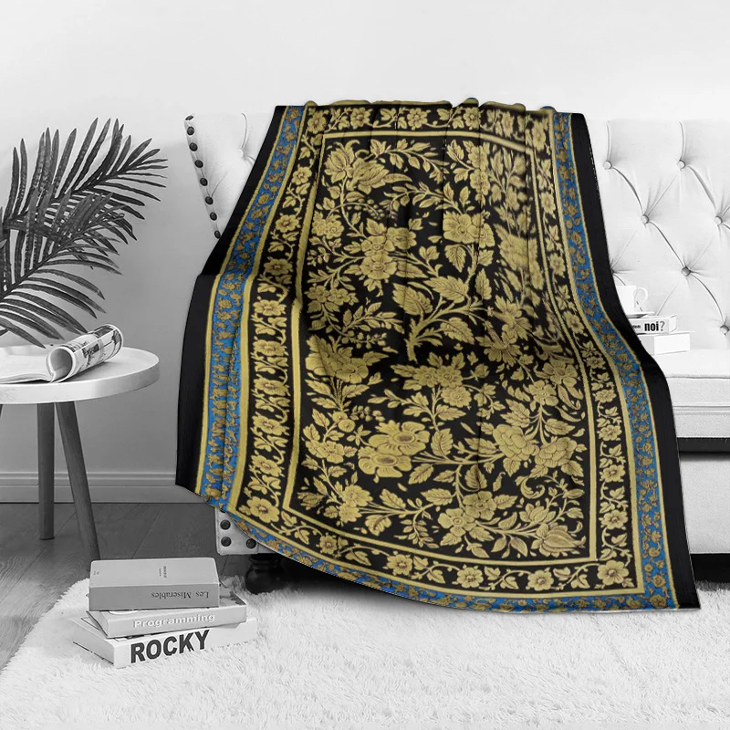 

Black Floral Pattern Blankets Soft Warm Flannel Scottish Terrier Pet Throw Blanket for Bed Sofa Couch Bedspreads Quilt Blankets