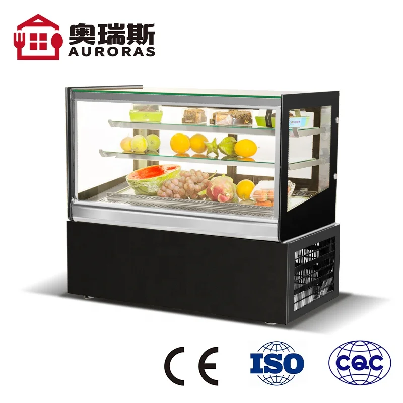 TDH-F09 225W Ventilated Refrigeration Paint Board Curved Cake Cabinet With Open Door LED Light Ice Cream Display Cooler Chiller