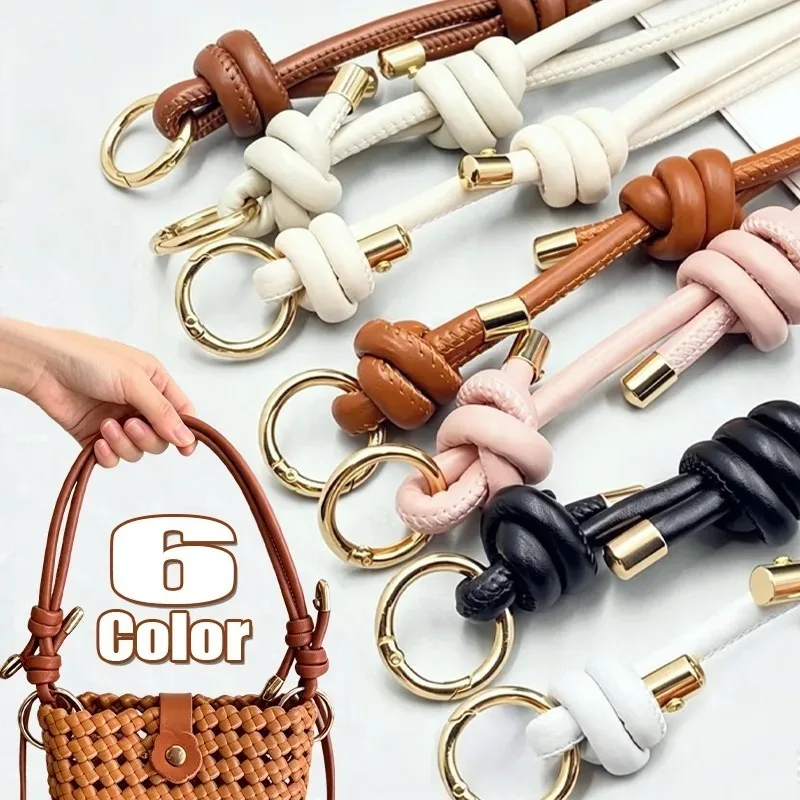 Women's Elegant 6mm Thick Round PU Single Bag Shoulder Strap Adjustable Crossbody Bag Replacement Long Strap DIY Handmade Tools