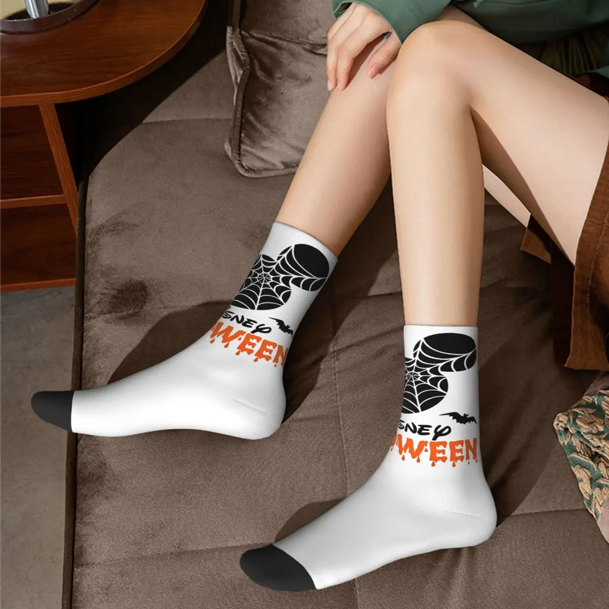 Mickey Mouse Halloween Socks Merch Meias longas macias antiderrapantes