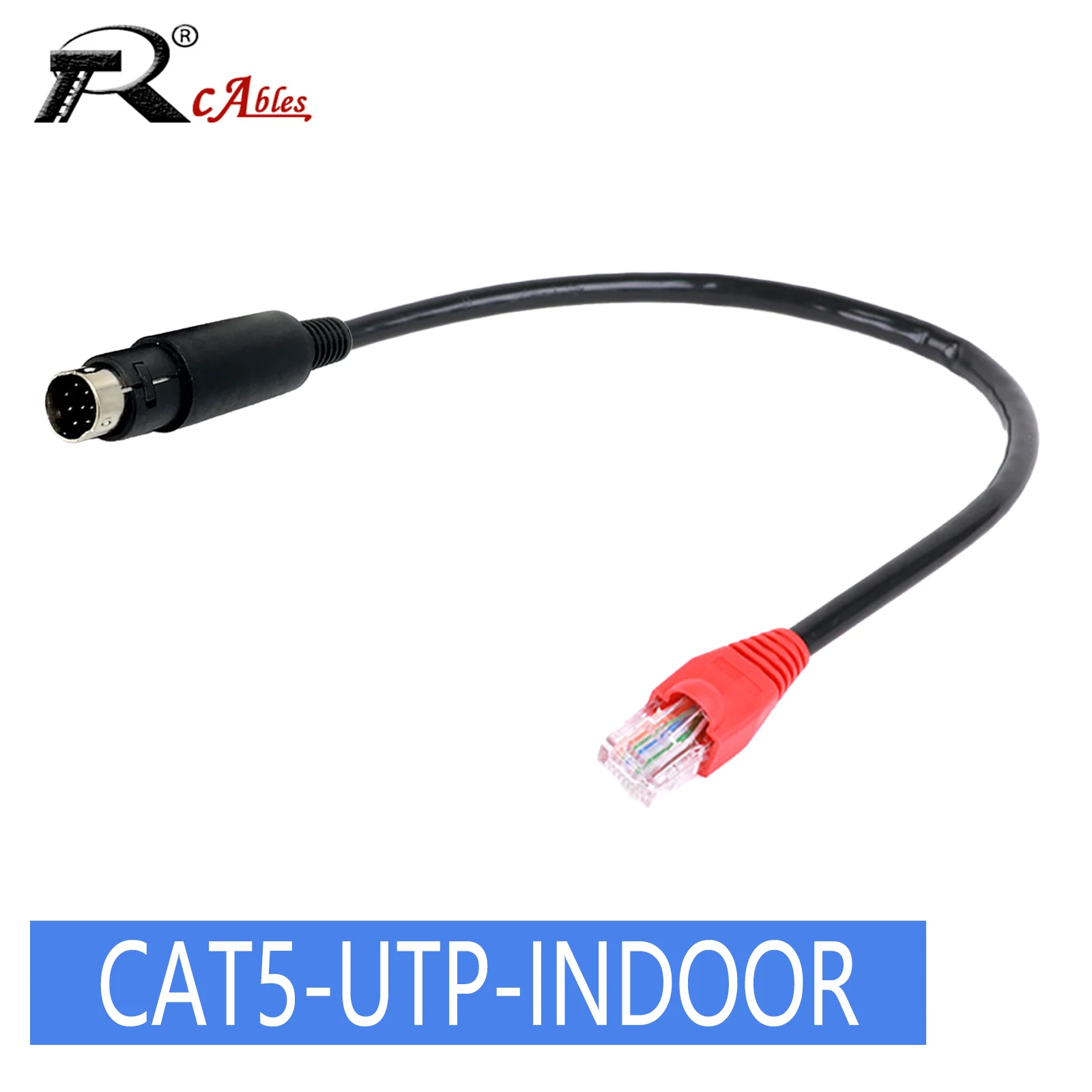 

1PC MINI DIN 8PIN MD8 to RJ45 Adapter for Video Conference Camera Visca In to Out Networking Device Cascading Connection Cable