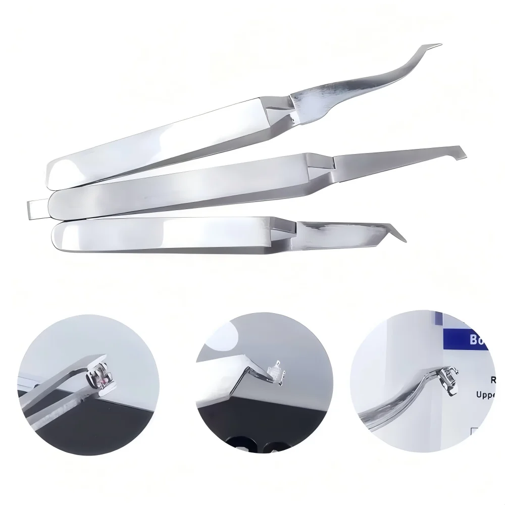 

1Pc Stainless Steel Dental Orthodontic Tweezers Bracket Buccal Tube Lingual Buttons Bonding Tweezer Dentistry Tools