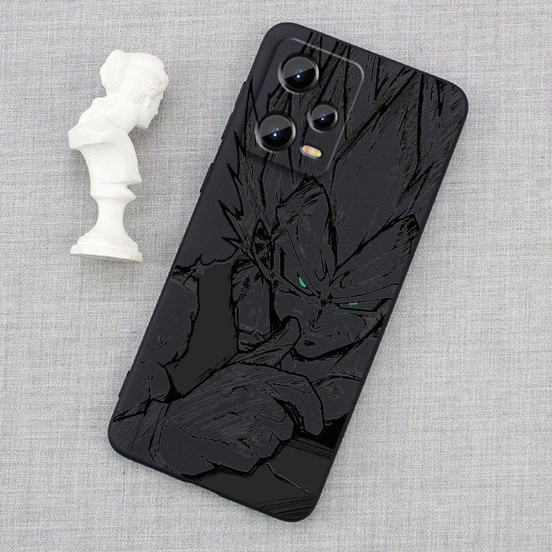 Luxury D-Dragon Ball Art Goku For Xiaomi Redmi Note 13 12R 12 12S Turbo 11 11T 11S 10 10S Pro Plus 5G Black Cover Phone Case