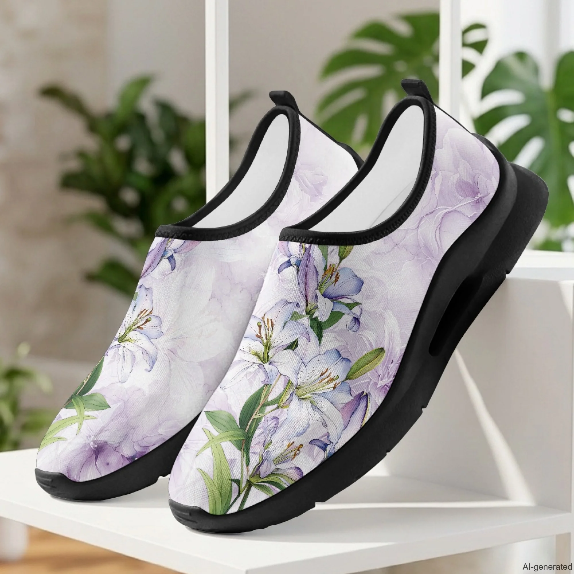 XIXIRIMIDO Lady Working Shoes for Nurses Casual Shoes Slip On Walking Shoes Wide Toe Running Shoes Flower Shoes Woman 35-48