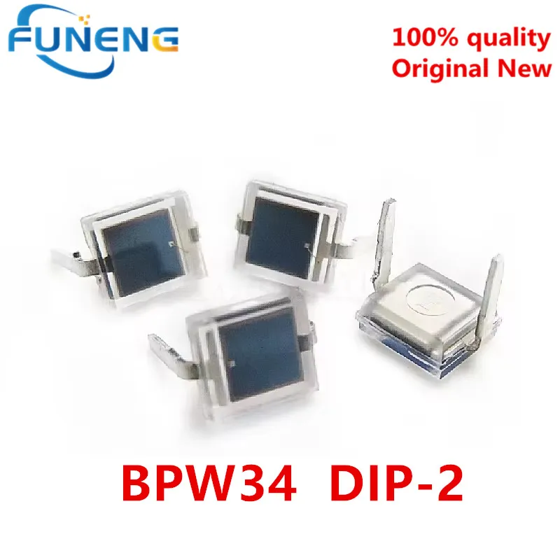 10PCS-200pcs  BPW34S VBPW34S SMD2 BPW34  DIP-2  Infrared silicon photocell chip New original