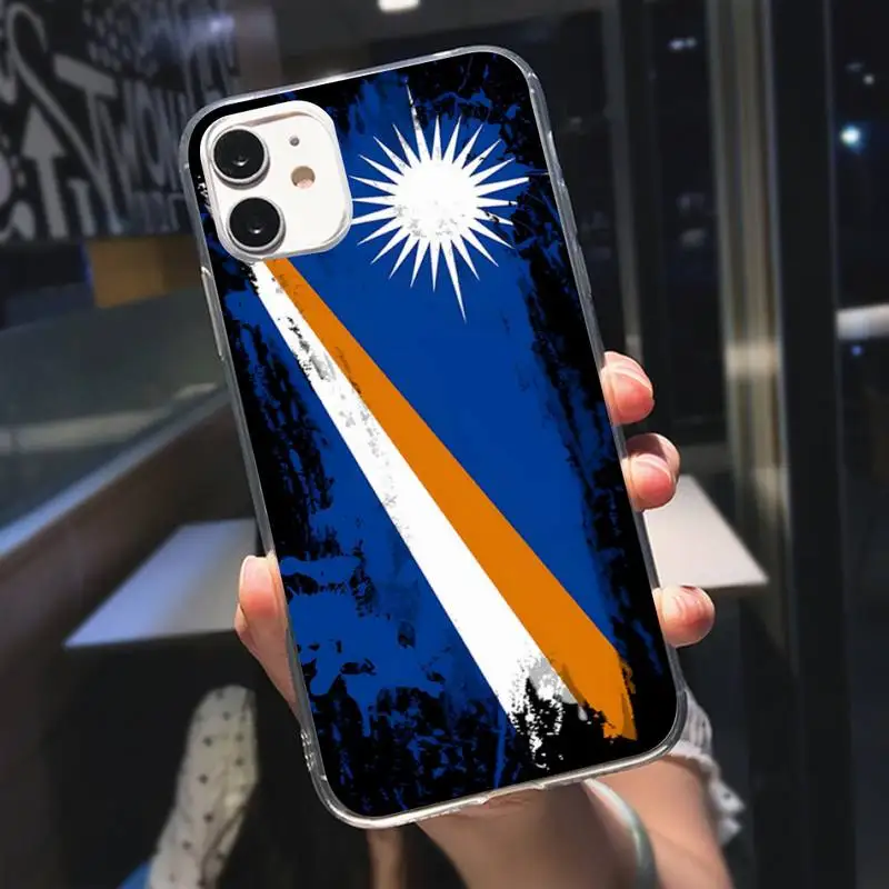 Marshall Island Flag Phone Case Transparent For IPhone 13pro 13 12 11 Pro Max Mini XS X XR SE2020 6 6S 8 7 Plus Cover