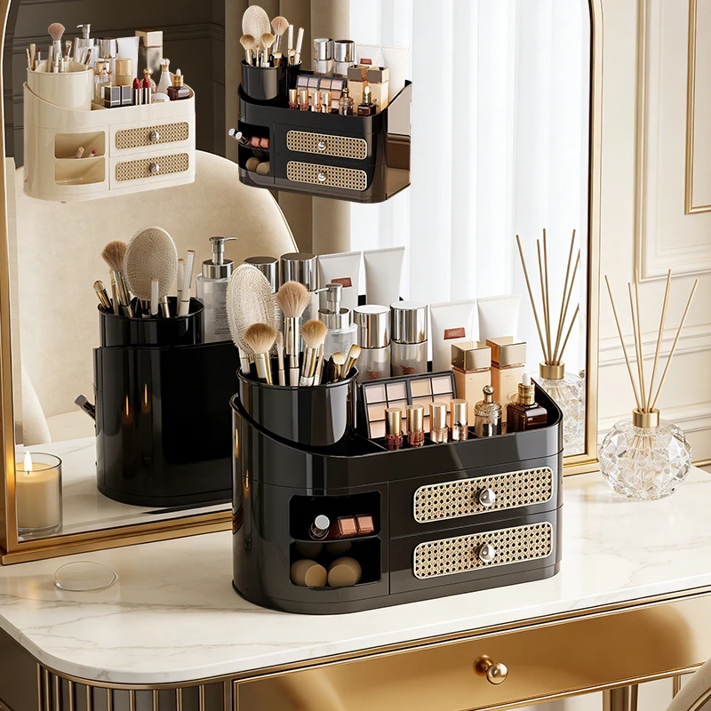 

Large Capacity Home Storage, Makeup Manager, with Drawers,Large Countertop Cosmetic Storage Rack Elegant Makeup Rack 데스크 정리대
