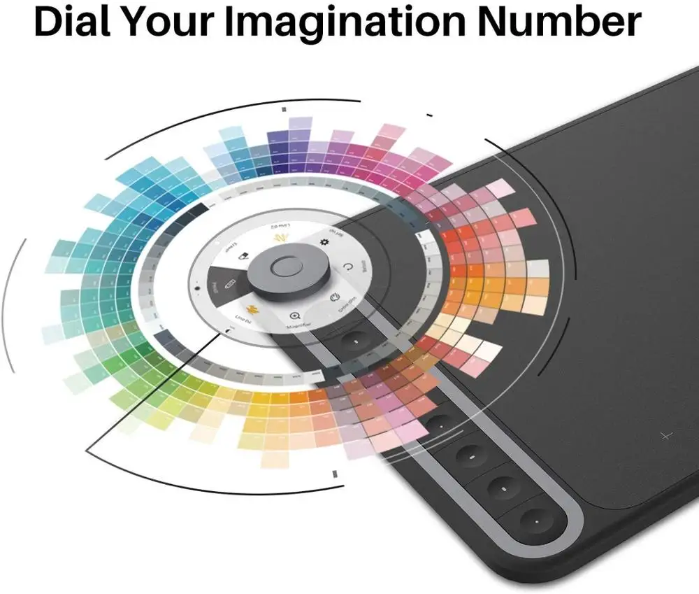Q620M 8192 Levels Dial Controller Interactive Digital Stylus Wireless Graphics Drawing Tablet