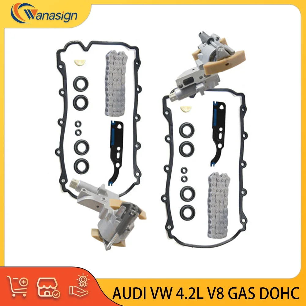 AUTO ENGINE PARTS Timing Chain Tensioner Kit For Audi A6 A8 VW Phaeton Touareg 4.2L V8 GAS DOHC 4.2T 4.2 L T 1998-2010