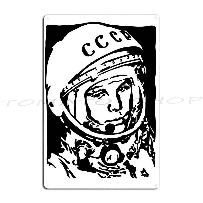 Yuri Gagarin Metal Plaque Poster Living Room Cinema Rusty Wall Decor Iron Tin Sign Poster