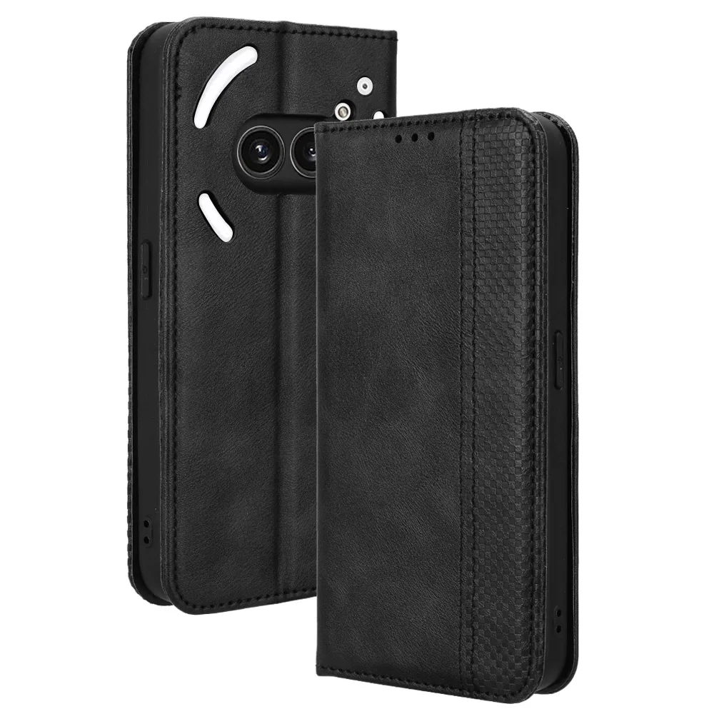 Flip Retro Style PU Leather Magnetic Closure Phone Cover For Nothing Phone (2a) Card Slot Wallet Case For Nothing Phone (2) (1)